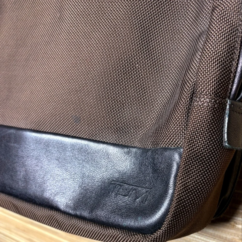 Tumi Ballistic Nylon Leather Trim Shoulder Carryon Briefcase Brown and Black